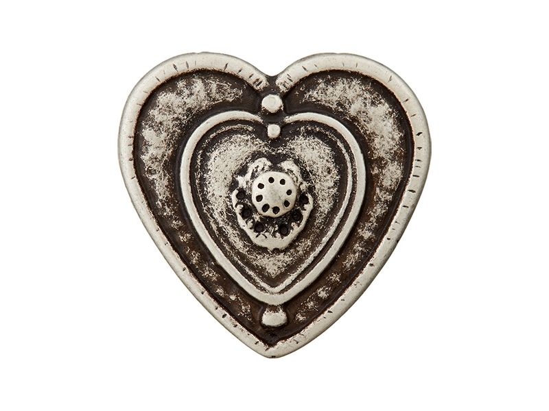 Metallknapp Hjerte  453188  28mm  83 Sølv