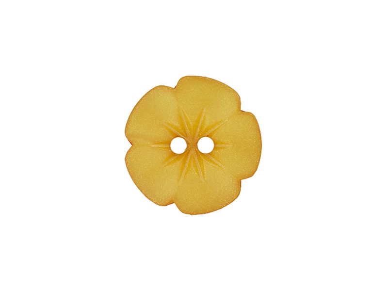 Knapp 2-hulls Blomster 11mm  Gul