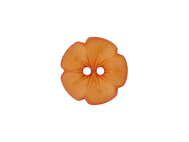 Knapp 2-hulls Blomster 11mm  oransje