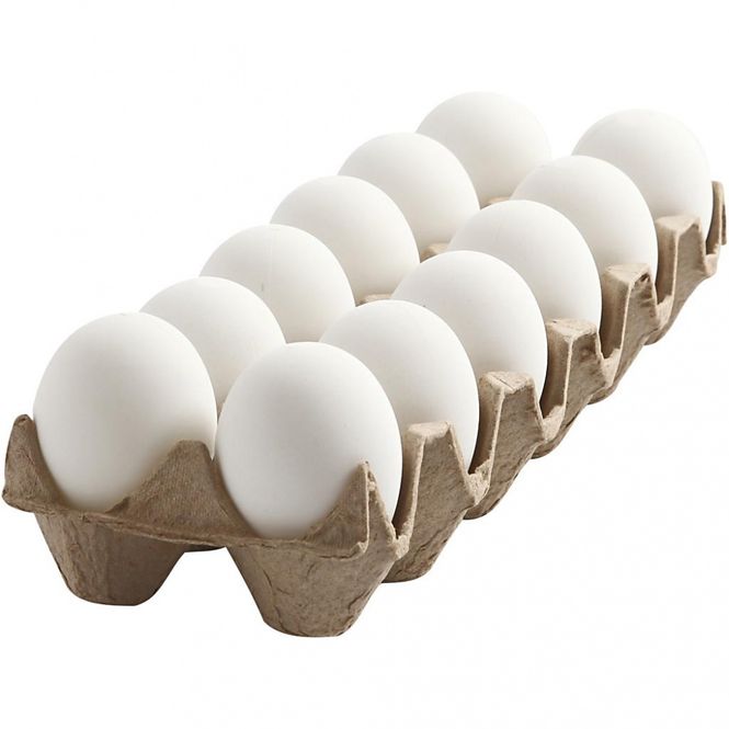 Hovedbilde Egg, plast, H: 6 cm, hvit, ...