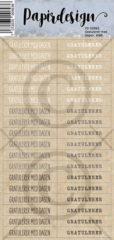 Papirdesign - GRATULERER MED DAGEN, KRAFT